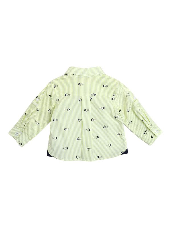 Boys White & Yellow Long Sleeve Woven Shirt image number 1